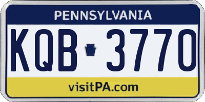 PA license plate KQB3770