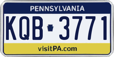 PA license plate KQB3771