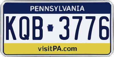 PA license plate KQB3776