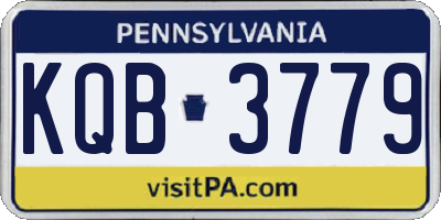 PA license plate KQB3779