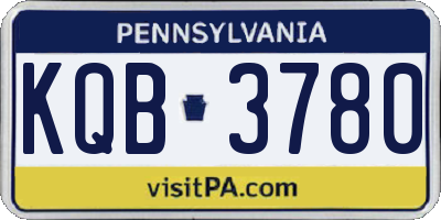 PA license plate KQB3780