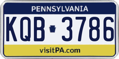 PA license plate KQB3786