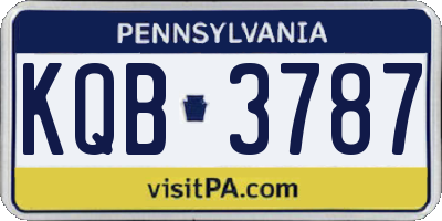 PA license plate KQB3787