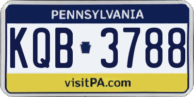 PA license plate KQB3788