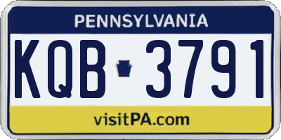 PA license plate KQB3791