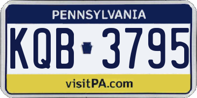 PA license plate KQB3795