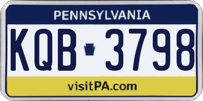 PA license plate KQB3798