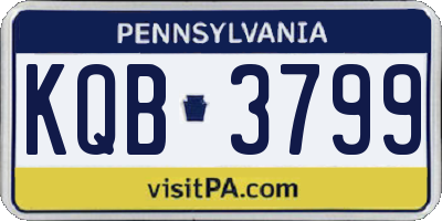 PA license plate KQB3799