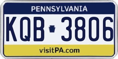 PA license plate KQB3806