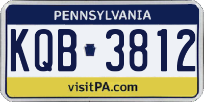 PA license plate KQB3812
