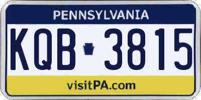 PA license plate KQB3815