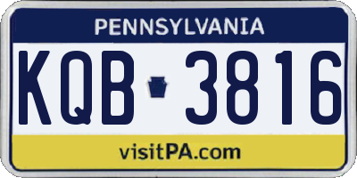 PA license plate KQB3816
