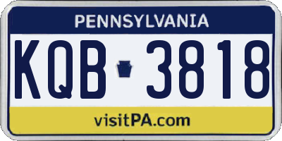 PA license plate KQB3818