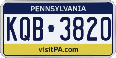 PA license plate KQB3820