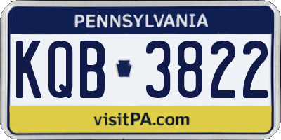 PA license plate KQB3822