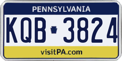 PA license plate KQB3824