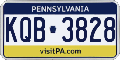 PA license plate KQB3828
