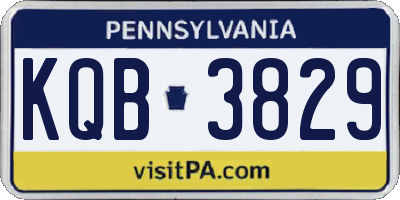 PA license plate KQB3829