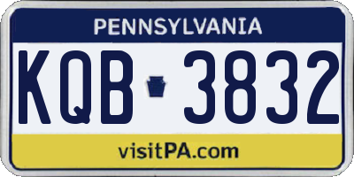 PA license plate KQB3832