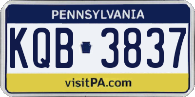 PA license plate KQB3837