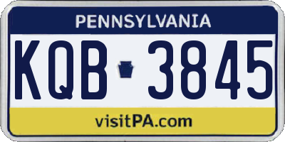 PA license plate KQB3845