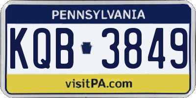 PA license plate KQB3849
