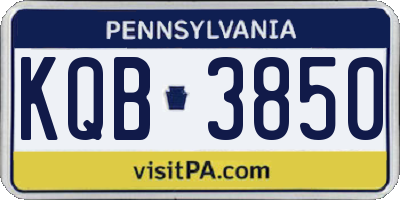 PA license plate KQB3850