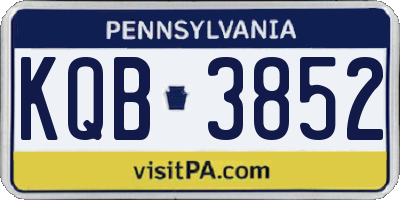 PA license plate KQB3852