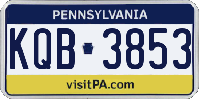 PA license plate KQB3853