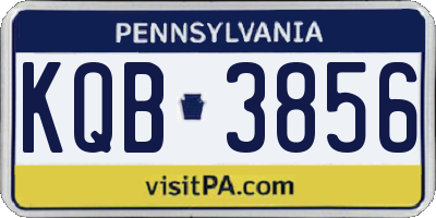 PA license plate KQB3856