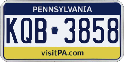 PA license plate KQB3858