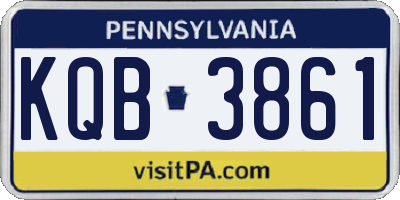 PA license plate KQB3861