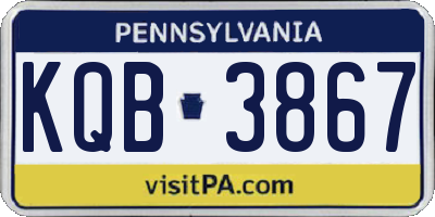 PA license plate KQB3867
