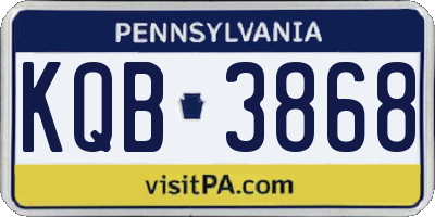 PA license plate KQB3868
