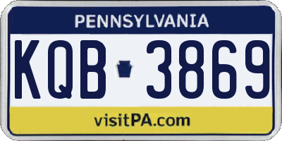 PA license plate KQB3869