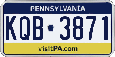 PA license plate KQB3871