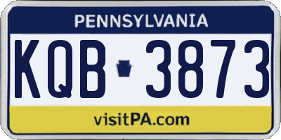 PA license plate KQB3873