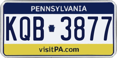 PA license plate KQB3877