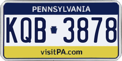 PA license plate KQB3878