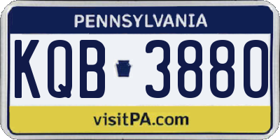 PA license plate KQB3880
