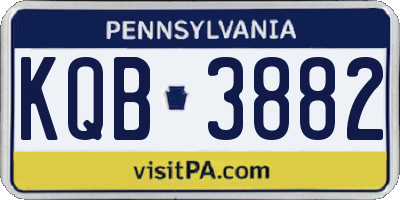 PA license plate KQB3882