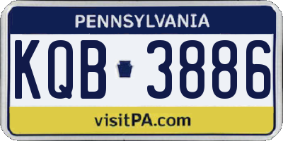 PA license plate KQB3886
