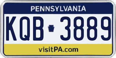 PA license plate KQB3889