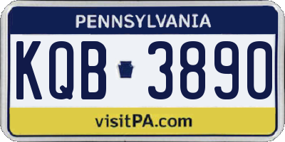 PA license plate KQB3890