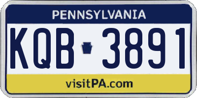 PA license plate KQB3891