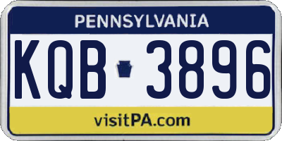 PA license plate KQB3896
