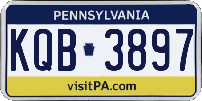 PA license plate KQB3897