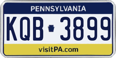 PA license plate KQB3899