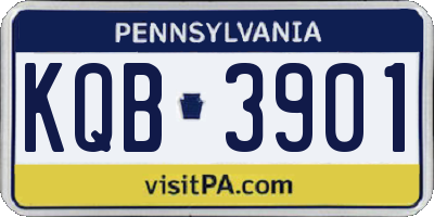 PA license plate KQB3901