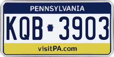 PA license plate KQB3903